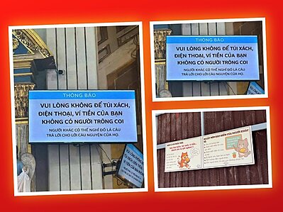 Nh� thờ cũng phải �ra th�ng b�o�: Để qu�n v� coi chừng� th�nh ph�p m�u cho người kh�c!